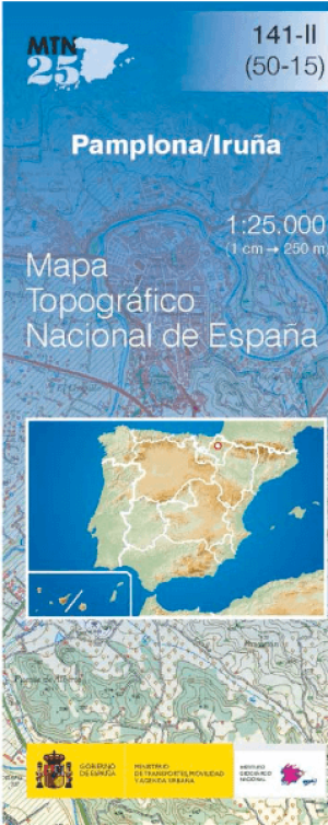 Wandelkaart 00141.2 Pamplona/Iruña, Navarran Navarra Spanje