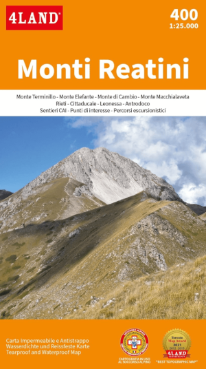 Wandelkaart 400 Monti Reatini Apennijnen Abruzzen - 4Land