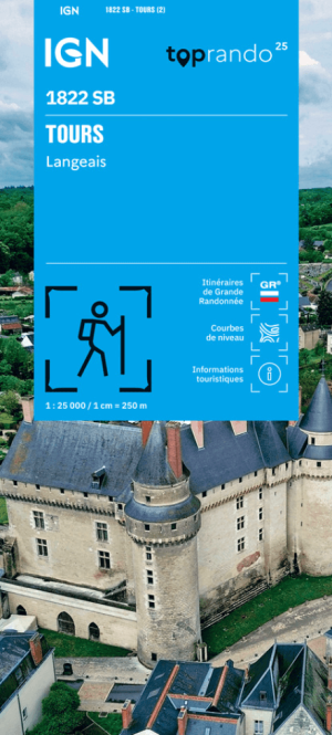 Wandelkaart 1822 SB Tours & Langeais - IGN