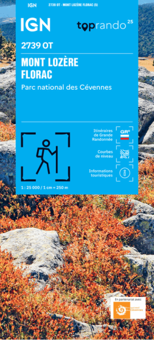 Wandelkaart 2739 OT Mont Lozère & Florac - IGN