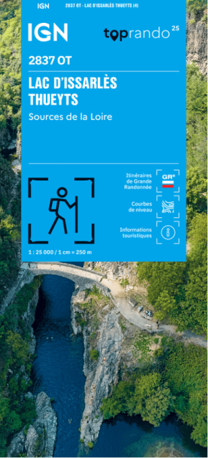 Wandelkaart 2837 OT Lac d'Issarlès & Thueyts - IGN