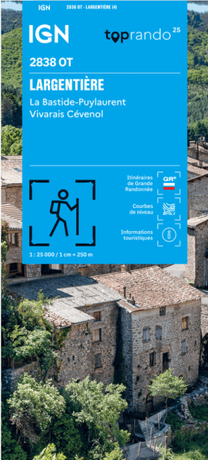 Wandelkaart 2838 OT Largentière & La Bastide-Puylaurent - IGN
