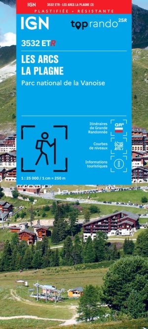 Wandelkaart 3532 ET(R) Les Arcs, La Plagne, PN de la Vanoise -IGN