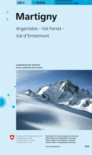 Skikaart 282 S Martigny & Courmayeur Ski - Swisstopo