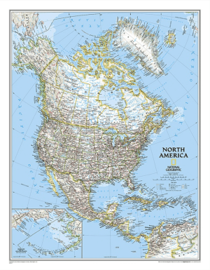 Plano Politieke Wandkaart Amerika North 60 x 77 cm - Nat Geo