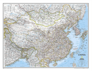 Plano Wandkaart China 76 x 59 cm - Nat Geo