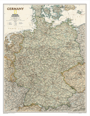 Plano Antieke Wandkaart Duitsland 60 x 77 cm - Nat Geo