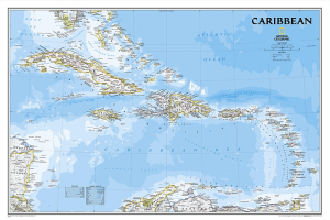 Plano Wandkaart Caribbean 91 x 61 cm - Nat Geo