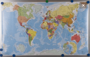 Planokaart politieke Wereldwandkaart 100 x 62 cm - IGN