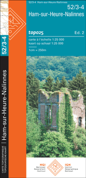 TOPO Wandelkaart 52/3-4 Ham-sur-Heure-Nalinnes - NGI