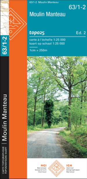 TOPO Wandelkaart 63/1-2 Moulin Manteau, Namur - NGI