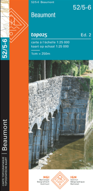 TOPO Wandelkaart 52/5-6 Beaumont Henegouwen - NGI