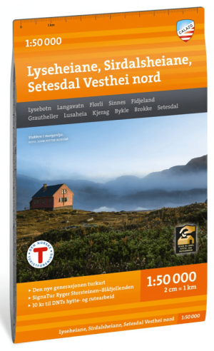 Wandelkaart 236 Lyseheiane, Sirdalsheiane & Setesdal Vesthei nord