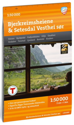 Wandelkaart Tourkaart 035 Bjerkreimsheiene & Setesdal Vesthei sør