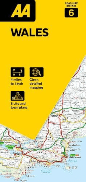 Landkaart Wegenkaart 06 Wales - AA Road Maps
