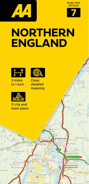Landkaart Wegenkaart 07 Engeland Noord - AA Road Maps