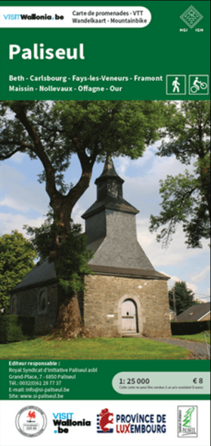 Wandelkaart + MTB kaart Paliseul Prov. Luxemburg - NGI