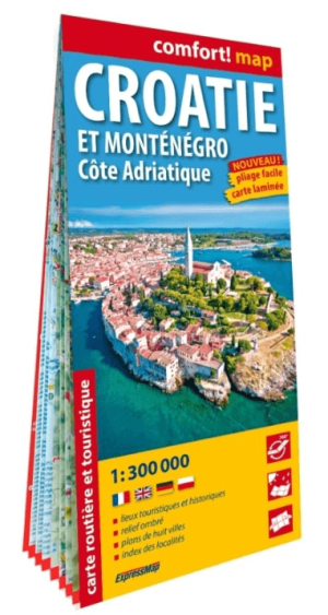 Landkaart Wegenkaart Kroatië Montenegro (Franstalig) - Expressmap