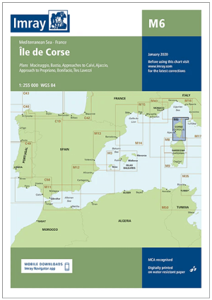 Passage kaart M6 Île de Corse , incl Straat van Bonifacio - Imray