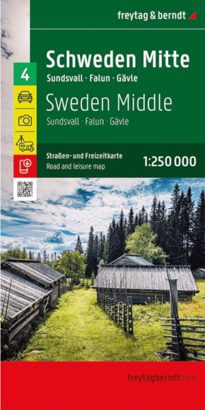 Landkaart Wegenkaart 4 Zweden Midden- Sundsvall-Falun-Gävle - F&B
