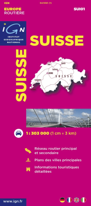 Landkaart Wegenkaart SUI01 Zwitserland, Schweiz, La Suisse - IGN