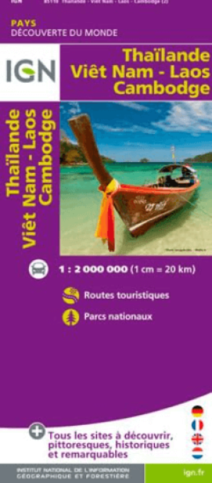 Landkaart Wegenkaart 85110 Thailand, Vietnam, Laos & Cambodia IGN
