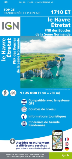 Wandelkaart 1710 ET Le Havre & Etretat - IGN