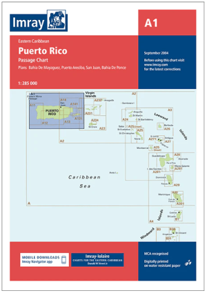 Passage kaart A0A1 Puerto Rico Caraïbische Zee - Imray (F&B)