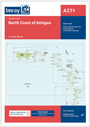 Passage kaart A271 Antigua, noord kust - Imray (F&B)