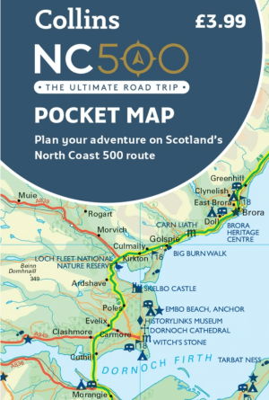 Landkaart Wegenkaart Schotlands North Coast 500 pocket map