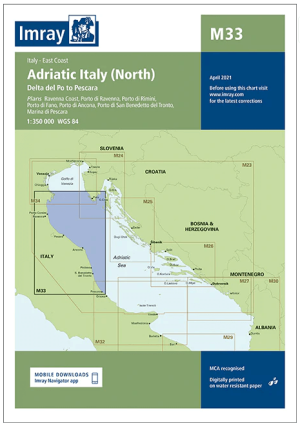 Passage kaart M33 Adriatische kust van Italië (zuiden) - Imray