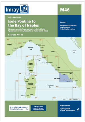 Passage kaart M46 Isole Pontine tot de Baai van Napels - Imray