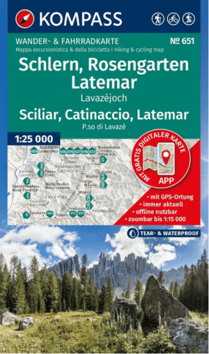 Wandelkaart 651 Schlern, Rosengarten & Latemar - Kompass karten