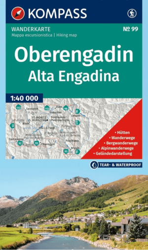 Wandelkaart 99 Oberengadin Graubunden Swiss - Kompass karten