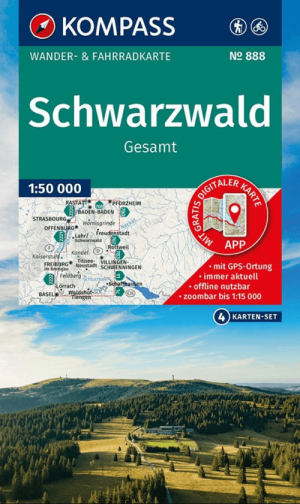 Wandelkaart 888 Schwarzwald VOLLEDIG in 4-set - Kompass