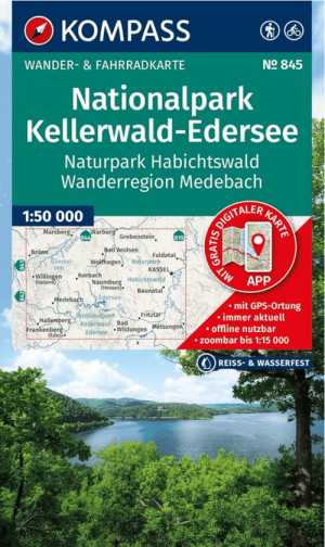 Wandelkaart 845 Nationalpark Kellerwald-Edersee - Kompass