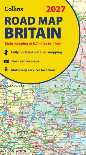 Landkaart Wegenkaart Britain road map 2027 - Harper Collins