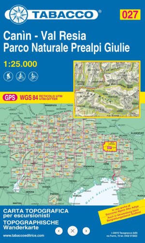 Wandelkaart 027 Mt. Canin, Val Resia & PN Prealpi Giulie- Tabacco