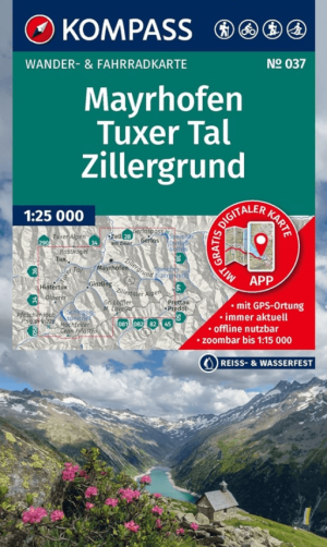 Wandelkaart 037 Mayrhofen, Tuxer Tal & Zillergrund - Kompass