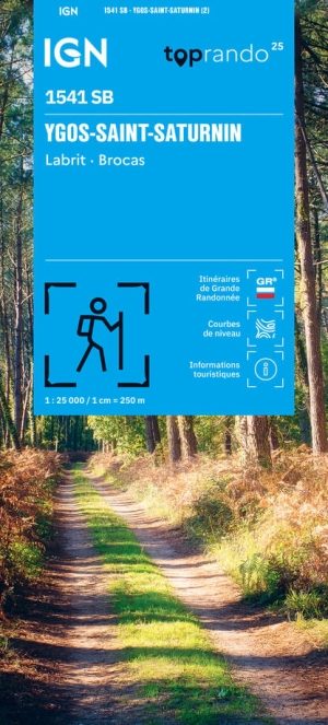 Wandelkaart 1541 SB Ygos-St-Saturnin, Labrit & Brocas - IGN