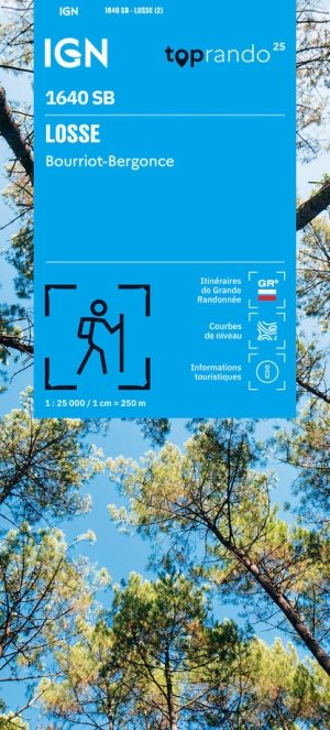 Wandelkaart 1640 SB Losse & Bourriot-Bergonce - IGN