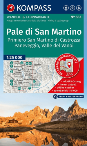 Wandelkaart 653 Pale di San Martino - Kompass Karten