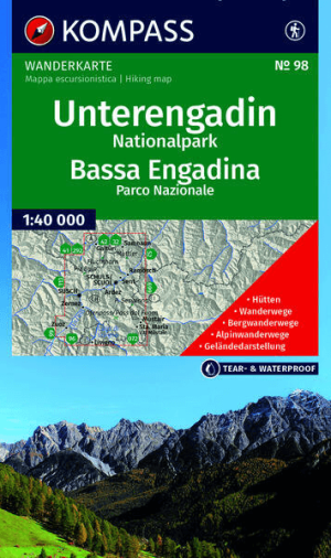 Wandelkaart 98 Unterengadin NP & Basse-Engadine - Kompass