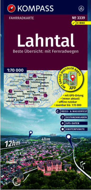 Fietskaart F3339 Lahntal Duitsland - Kompass