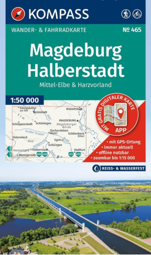 Wandelkaart 456 Magdeburg, Halberstadt, Mittel-Elbe - Kompass