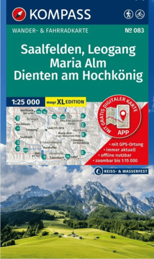 Wandelkaart 083 Saalfelden, Leogang, Maira Alm - Kompass