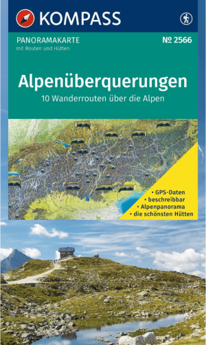 Wandelkaart 2566 Alpenüberquerungen panorama - Kompass