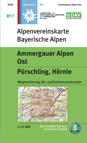 Wandelkaart Ammergauer Alpen Ost weg+ski, Pürschling - DAV