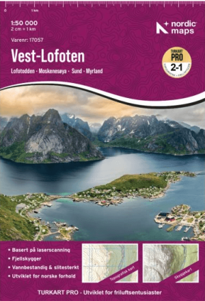 Wandelkaart Turkart Pro 17057 Vest-Lofoten - Nordeca