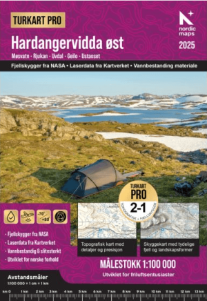 Wandelkaart Turkart PRO 17027 Hardangervidda Oost - Nordeca